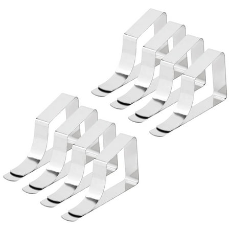 

8 Pieces Tablecloth Clips | Stainless Steel Table Cover Clamps | Food Service Metal Table Cloth Holders for Outdoor and Indoor Furniture Home Use Party Picnic BBQ Garden Accessories