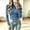 Blue, variant on Women's Turtleneck Ribbed Knit Sweater Long Sleeve Slim Fit Pullover Tops with Cuff Buttons, M