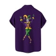 thumbnail image 5 of Mens Mardi Gras Shirt Mask Graphic Tee Button Down Short Sleeve Blouse Summer Hawaiian Shirts Carnival Festival Outfits Men, 5 of 6