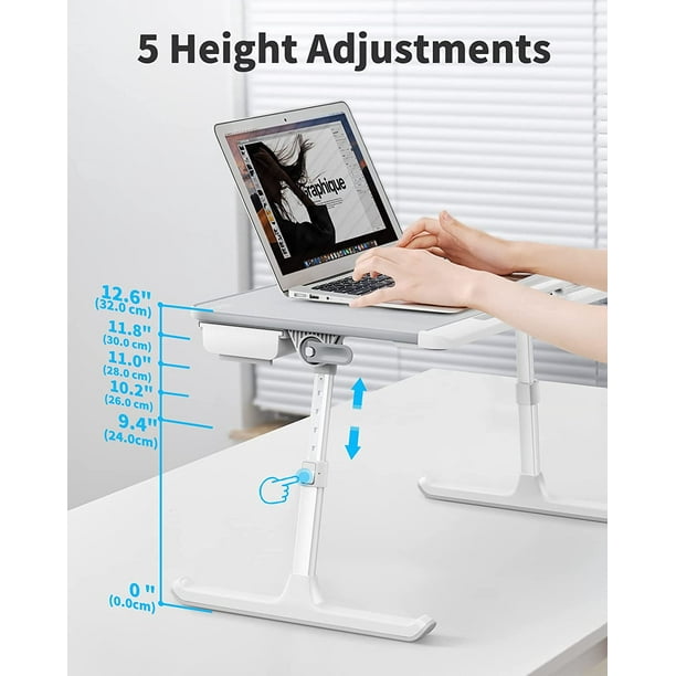 SAIJI Laptop Bed Tray Desk Portable Table Stand with Storage