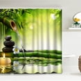 thumbnail image 4 of LALILO 4 Pcs Black Shower Curtain Sets with Rugs for Bathroom Decor,Stone Abstract Marble Shiny Art Bathroom Curtain Set with Mats, 4 of 6
