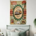 thumbnail image 4 of 1960s Decor Wall Hanging Tapestry, Collection of Vintage Retro Car Label in Faint Color Sixties Dated Irony Pop Art Work, Bedroom Living Room Dorm Accessories, 40 X 60 Inches, by Ambesonne, 4 of 5