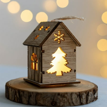 

Uscallm Christmas Glowing Wooden House Pendant Creatives Christmas Tree Decoration Snowman Elks Snowflake House Lighting Christmas Decorations Lighting Deal Returns Pallet