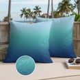 thumbnail image 3 of Teal Blue Ombre Outdoor Pillow Covers 24x24 Set of 2,Waterproof Patio Throw Pillowcase Protectors,Modern Abstract Art Gradient Aesthetics Decorative Pillow Shams Cushion Covers for Seat Bed Couch, 3 of 8