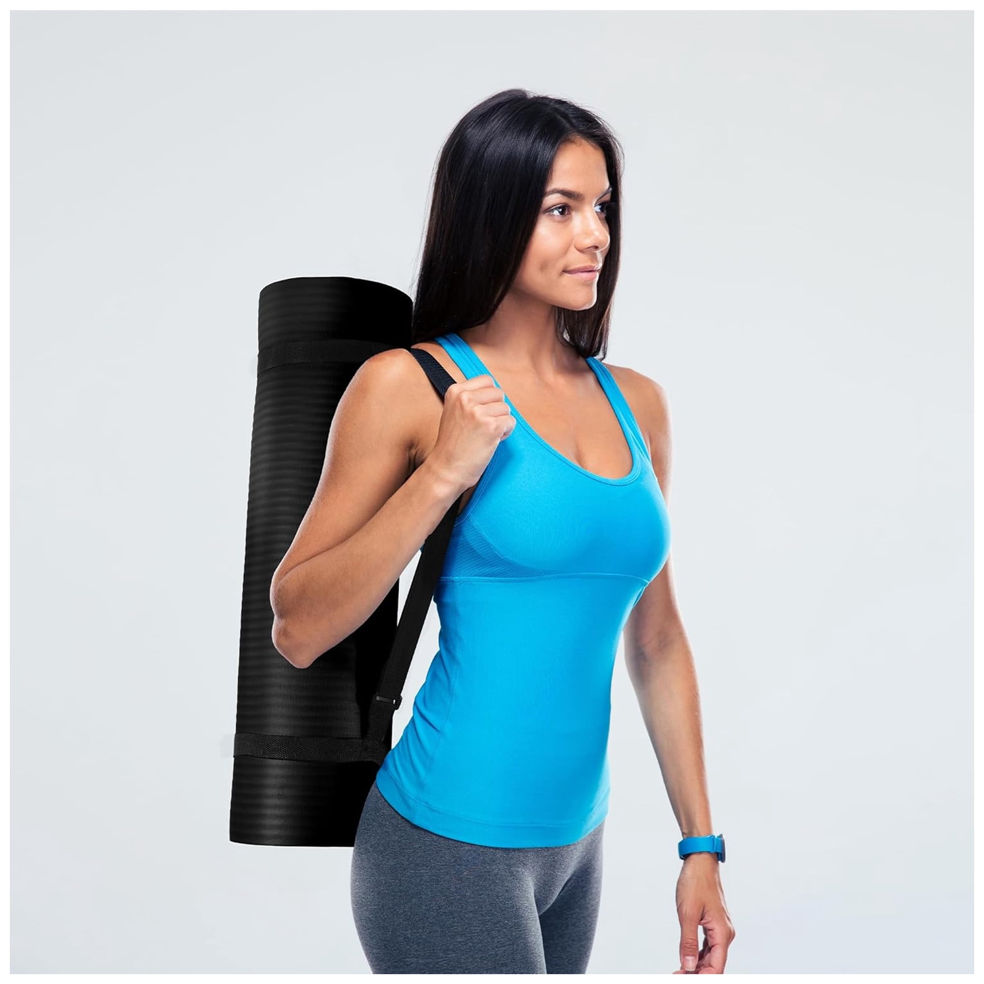 BalanceFrom 1/2 In. Yoga Mat, Black