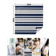 thumbnail image 4 of Dark Blue Gray Cloth Napkins Set of 6 Reusable Dinner Napkins, Horizontal Stripe Minimalist Geometric Cocktail Napkin Washable Table Napkins for Wedding/Holiday Party/Baby Shower 20"x20", 4 of 7