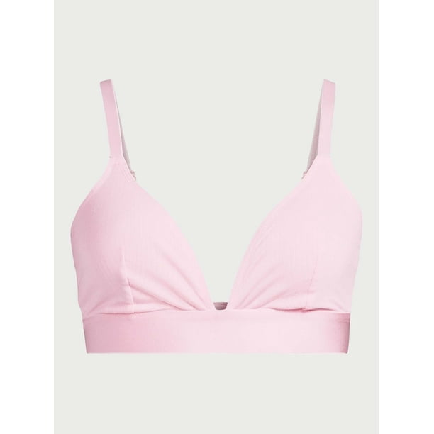 VIP★【 】Stretch Cotton Ribbed Triangle Bralette No Boundaries Women's Seamless Ribbed Triangle Bralette