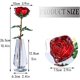 thumbnail image 2 of Flor de rosa roja de cristal con hojas verdes, jarrón de cristal para aniversario de boda/esposa, regalos románticos para siempre para el día de San Valentín/cumpleaños/boda Sincero Electrónica, 2 of 4