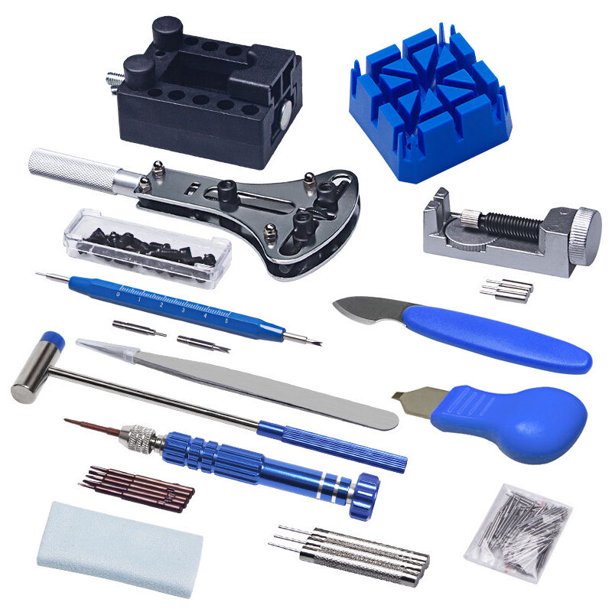 Kit de reparación de relojes, 185tlg Herramienta de reloj profesional Juego de herramientas de pasador de enlace de banda de reloj Se adapta a la mayoría de los relojes Dontodent Kuyhfg Sin marca