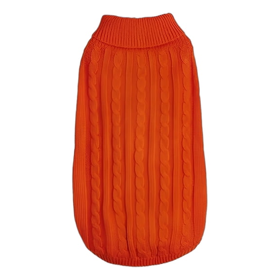 FLORNIX Dog Sweater,Knitted Detail Dog Coat,Comfort Fit Dog Jacket,Orange,XS