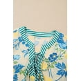 thumbnail image 6 of Chic Puff Sleeve Floral Mini Dress - Split V Neck and Tiered Design | [ZhiHiMeRi] | (US 8-10)M, 6 of 11