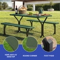 thumbnail image 3 of Uforic 4.5 ft Heavy-Duty Outdoor Picnic Table & Bench Set, Weather-Resistant Resin Top and Sturdy Steel Frame for Patio, Lawn, Garden, Green, 3 of 8