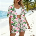 thumbnail image 4 of LEWKW Summer Outfits for Women 3 Piece Sets Floral Kimono Cardigan Top & Shorts Vacation Beach Lounge Wear Boho Matching Cover up Casual Soft Suits, 4 of 7