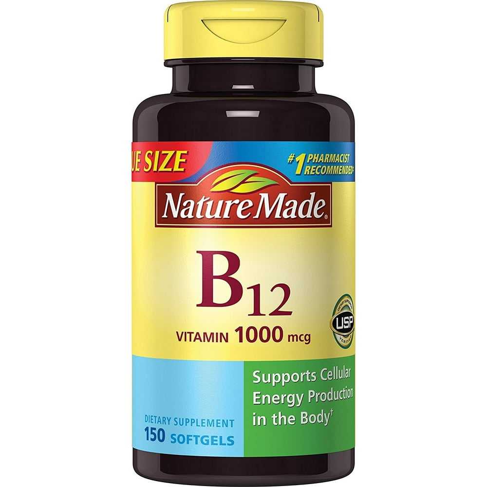 Nature Made Vitamin B12 1000 mcg. Softgels Value Size 150 Ct Walmart