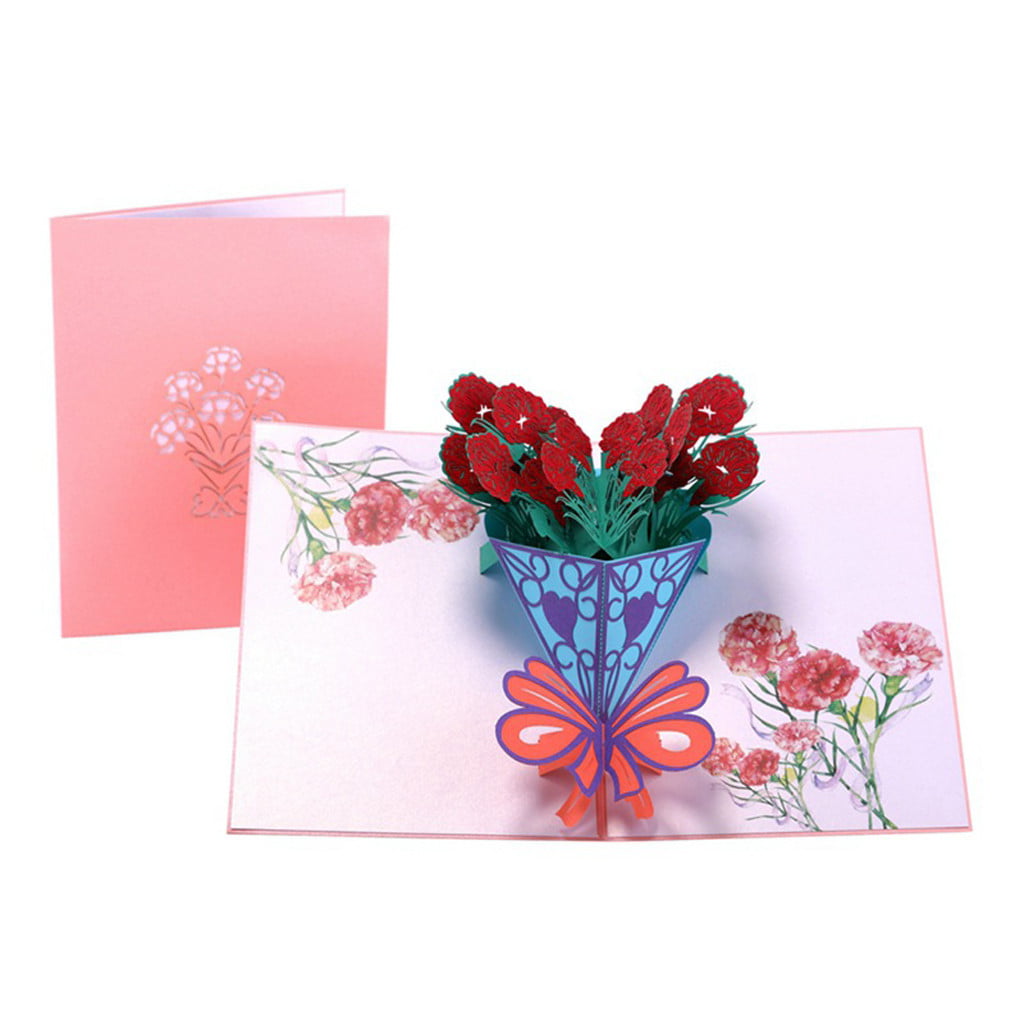 Romantic 3D Popup Greeting Cards Carousel Happy Birthday Mother’s Day  Gift 