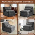thumbnail image 5 of Boneless Chair, Double-Layer Armless Floor Sofa with High Density Memory Foam, No Assembly Togo Sofa, Chenille Bean Bag Chairs for Living Room, Bedroom, Comfy Cloud Chair (Grey), 5 of 14