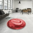 thumbnail image 3 of Ahgly Company Indoor Round Patterned Ferrari Red Area Rugs, 7' Round, 3 of 6