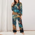 thumbnail image 2 of Pofeuu Stained Glass Eagle USA Print Womens Pajamas Set Long Sleeve Sleepwear Button Down Nightwear Soft Pj Lounge Sets Button Down Pajamas Women-X-Large, 2 of 7