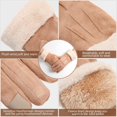 thumbnail image 3 of FNNMNNR 1 Pairs Winter Warm Touchscreen Gloves Women‘s Fleece Lining Texting Gloves Fuzzy Cuff Thermal Soft Winter Gloves, 3 of 6