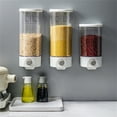 thumbnail image 3 of Grain Dispenser Home Kitchen Wall Mounted Wall Hanging Food Storage Container Clear Window Cereal Box for Rice Beans Nuts, 1.5L, 3 of 9