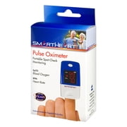 SmartHeart Pulse Oximeter | Blood Oxygen Saturation | Complete System Monitor Lanyard and Batteries, White/blue