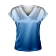 thumbnail image 4 of Shadoumai Blouses for Women Dressy Casual Plus Size Summer V Neck Short Sleeve T-Shirts Solid Color Shirt Spring Clothes Shirts Soft Graphic Tees Tops, 4 of 5