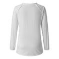 thumbnail image 4 of IDALL Chandail en Molleton pour Femmes Manches Longues T-Shirts Graphiques Rétro 45 47 Imprimé Chandail en Molleton 45 47 Col en V 45 47 pour Président Chandail en Molleton T-Shirts Tenues Automne Blanc 2TG, 4 of 5