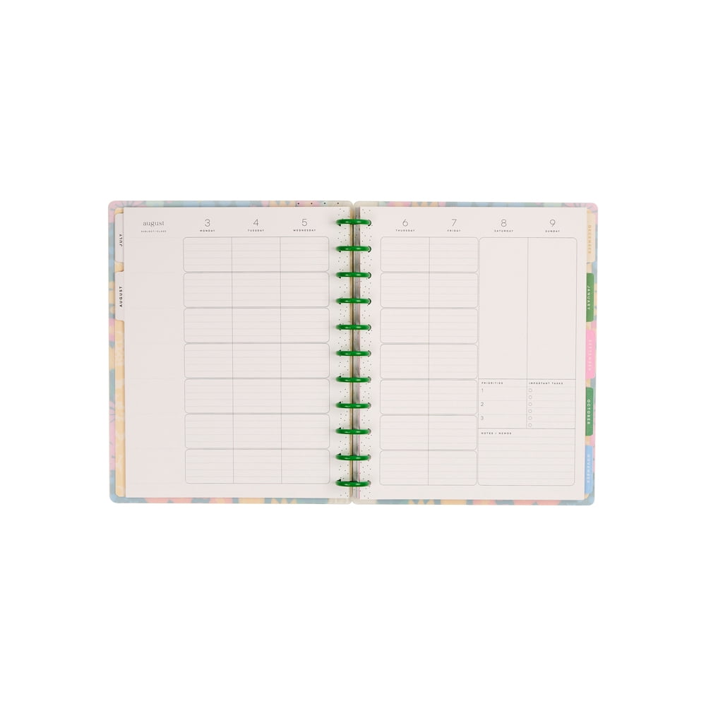 The Happy Planner Ditzy Garden Big Teacher Planner, July 2026–June 2027, 12-Month Disc Bound Planner with Stickers & Bonus Months