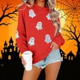 thumbnail image 6 of XSMGTUI Halloween Women's Sweatshirt Crew Neck Ghost Fall Pumpkin Long Sleeve Casual Witch Oversized Pullover Soft Comfortable Cute Vintage Graphic Top, 6 of 6