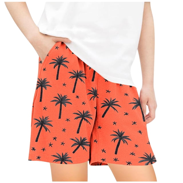 Odeerbi 5-14 Años Niños Niñas Pantalones Cortos de Estampado Tropical Hawaiano Pantalones de Baño En Seco Rápido Pantalones Cortos de Tabla de Playa