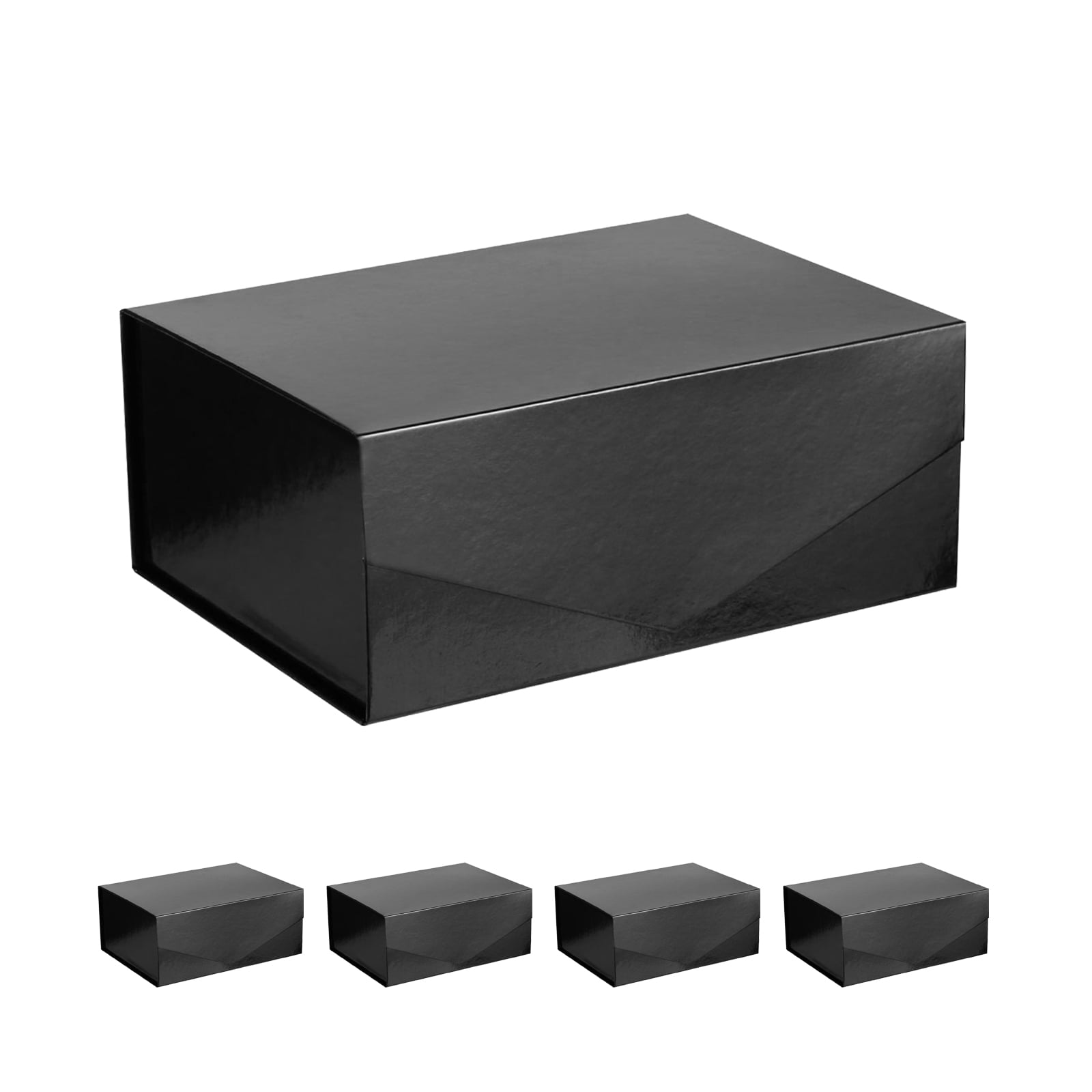 5 Gift Boxes 9x6.5x3.8 Inches, Black Gift Boxes with Lids,