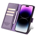 thumbnail image 7 of Allytechgroup RFID Blocking Leather Flip Wallet Cell Phone Case with 1 Case for Apple iPhone 16 Purple, 7 of 7