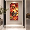 thumbnail image 1 of Canvas Wall Art, Fall Framed Canvas Prints for Bedroom Dining Room, Thanksgiving Farmhouse Cat in Maple Leaf Oversized Gallery Wrapped Wall Decor for Home Office, Gifts, 20"x40" Ship Next Day, 1 of 6