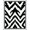 Black White, Pattern 1, variant on ODIKA Zebra Striped Print Inspired Bold Stripes Motif Centered Diagonal for Entryway, Kitchen, Mudroom, Stain Resistant Flatwoven