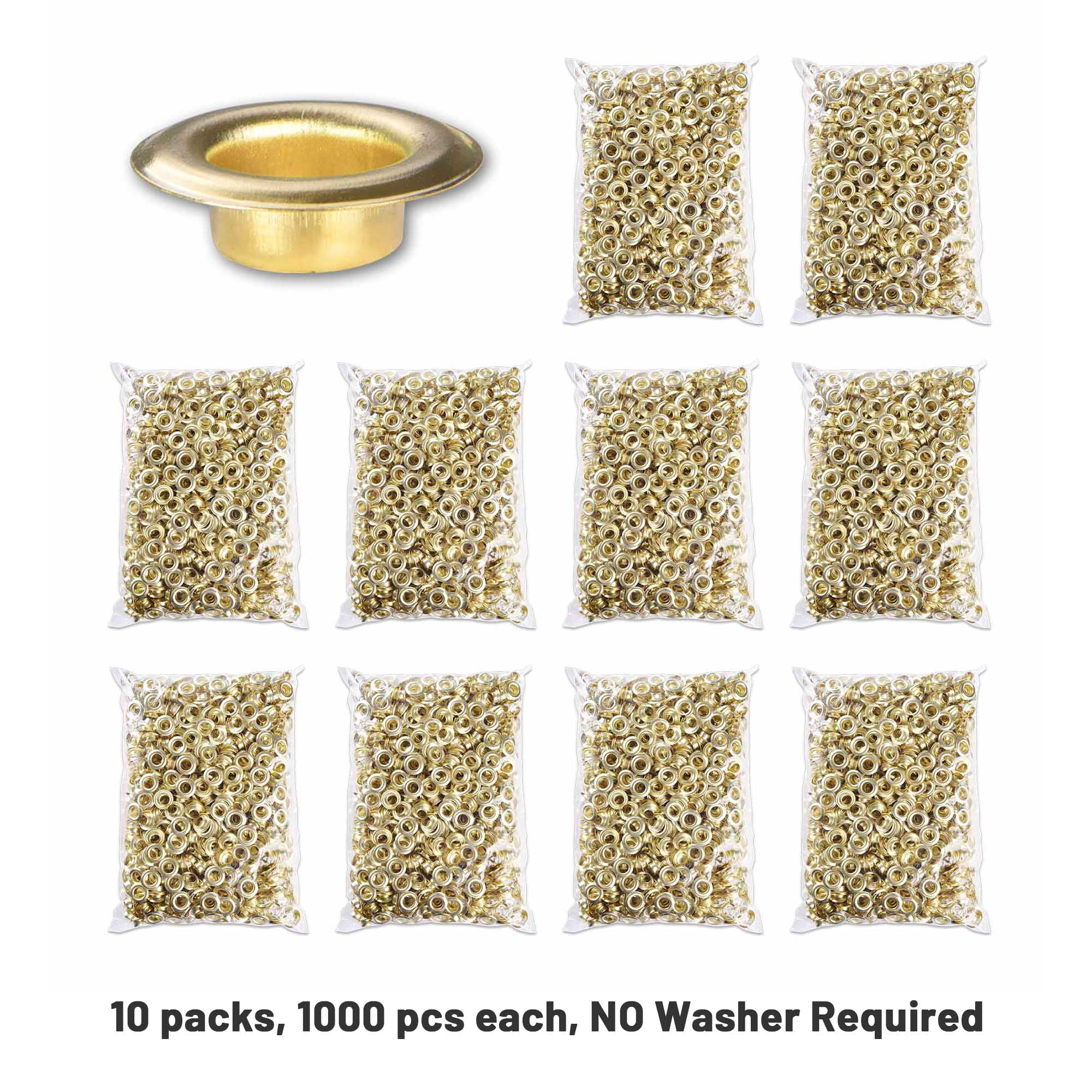 Yescom Grommet Tool Kit with 10000 pcs 3/8" Brass Eyelets Electrical Plug-and-Play Semi Automatic Grommet Machine with Foot Pedal for Banner