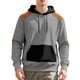 thumbnail image 3 of pstuiky camisetas de manga larga para hombre, Sudadera con capucha y manga larga a cuadros con bloques de color para hombre Tops casuales para hombres l, 3 of 5