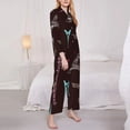 thumbnail image 3 of Honeii Eiffel Tower print Women's Pajama Sets Long Sleeve Button Down Sleepwear Nightwear Soft Pjs Lounge Sets-Large, 3 of 7