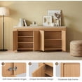 thumbnail image 5 of Aunfebrco Sideboard Buffet Cabinet with Storage and 4 Doors, Modern Kitchen Storage Cabinet with Faux Marble Top, Large Coffee Bar Cabinet for Living Room Dining Room, Natural Oak, 5 of 8