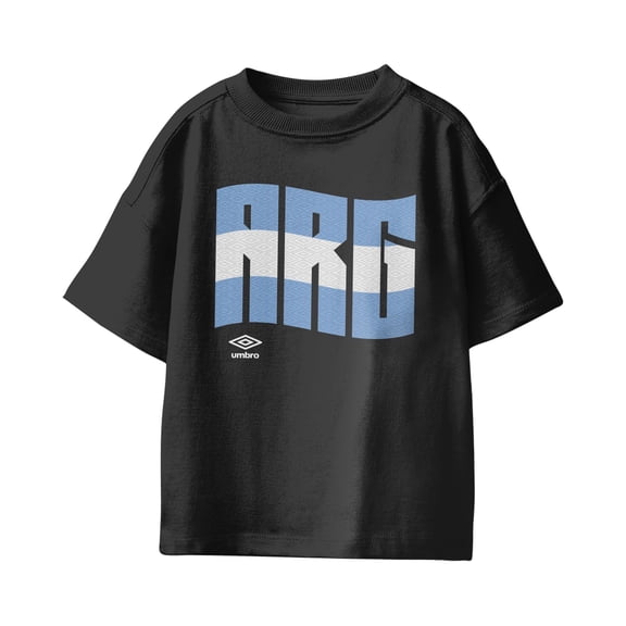 Umbro Kids Argentina Wavy Logo T Shirt (Black, XS-XL)