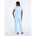 thumbnail image 3 of Joyspun Women's Lightweight Short Sleeve Sleep Tee and Pants Set, 2-Piece, Sizes XS-3X, 3 of 5