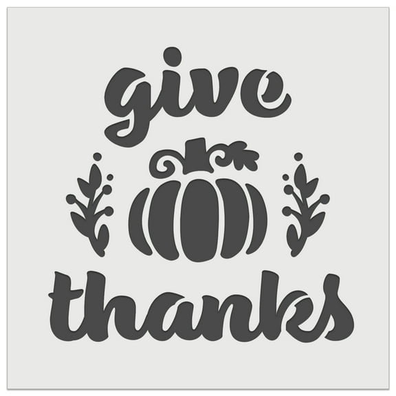 Give Thanks with Pumpkin Autumn Fall DIY Cookie Wall Craft Stencil - 5.5 Inch