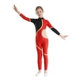 thumbnail image 4 of iEFiEL Kids Girls Figure Skating Bodysuit Ballerina Gymnastics Acrobatics Leotard Long Sleeve Shiny Rhinestones Jumpsuit Red 8, 4 of 7