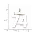 thumbnail image 2 of Sterling/Silver Rhodium-plated Polished Number 74 Charm QMS74, 2 of 2