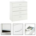 thumbnail image 3 of Wood 3 Drawer Rattan Dresser, MDF Wood Chests of Drawers Cabinet with Metal Handles, Bosmian Bedroom Furniture Drawers for Closet to Storing Clothes, Cosmetic, White, 3 of 8