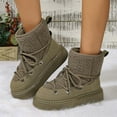 thumbnail image 5 of Green Female Insulated Snow Boots With Thick Sole And Soft Velvet For Warmth High Top Casual, 5 of 9