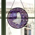 thumbnail image 3 of Stained Glass Window Hanging - Halloween Decoration Purple Star White Ghost Suncatcher for Doors Garden Indoor Spooky Sun Catchers Gothic Decor Horror Gifts for Women Men Friend,, 3 of 6