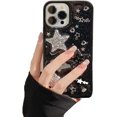 thumbnail image 2 of LOLAGIGI Funda para iPhone 13 Bling Stars 3D Hearts Diamond Twinkle Star Glitter Y2K Spark Luxury Girly Estética Diseño personalizado para mujeres niñas adolescentes Funda de TPU suave transparente, 6, 2 of 3