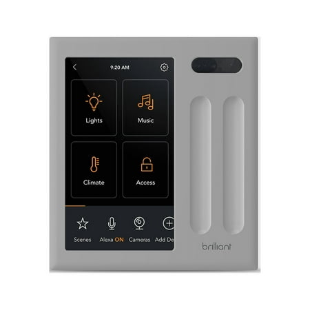 Brilliant - Wi-Fi Smart 2-Switch Home Control Panel with Voice Assistant - White