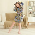 thumbnail image 4 of FORMRS Niños Bathrobe Unisex Hooded Robe Soft Plush Pajamas Sleepwear, Size 2-3T, Blue Floral, 4 of 7