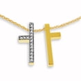 thumbnail image 2 of Galaxy Gold 14K Solid Gold Natural Diamond Cross Pendant Necklace for Women - Yellow Gold Fine Jewelry, 2 of 3